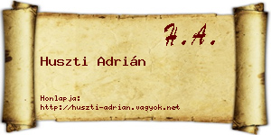 Huszti Adrián névjegykártya