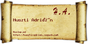 Huszti Adrián névjegykártya